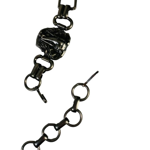 Elephant Western Boho Chain Link Belt VTG 80s Silver Concho Style Body Accessory main image 7